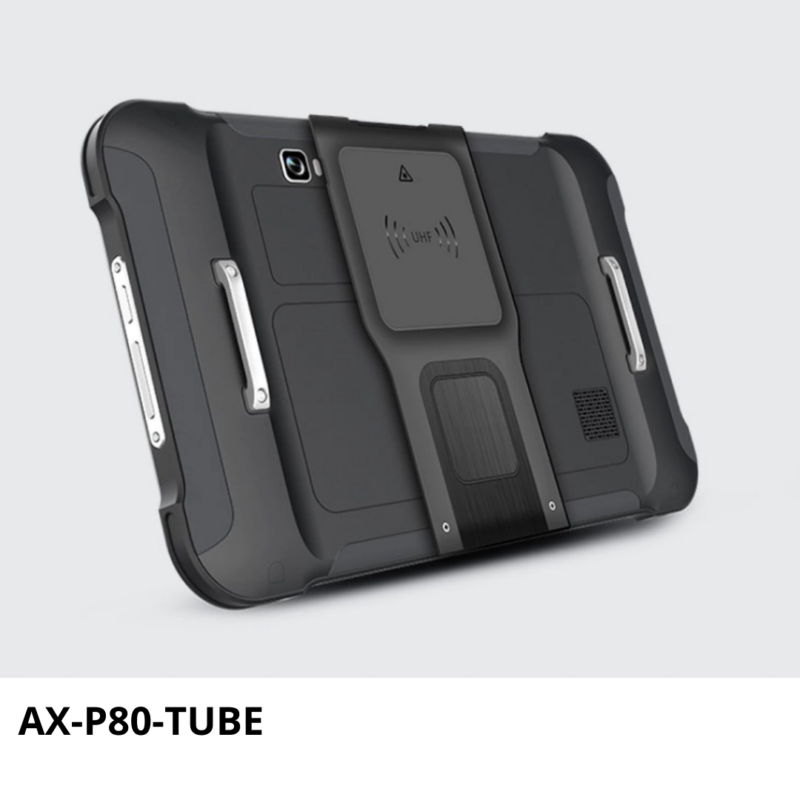 AX-P80-TUBE Tablet Industrial con lector RFID UHF y escáner láser