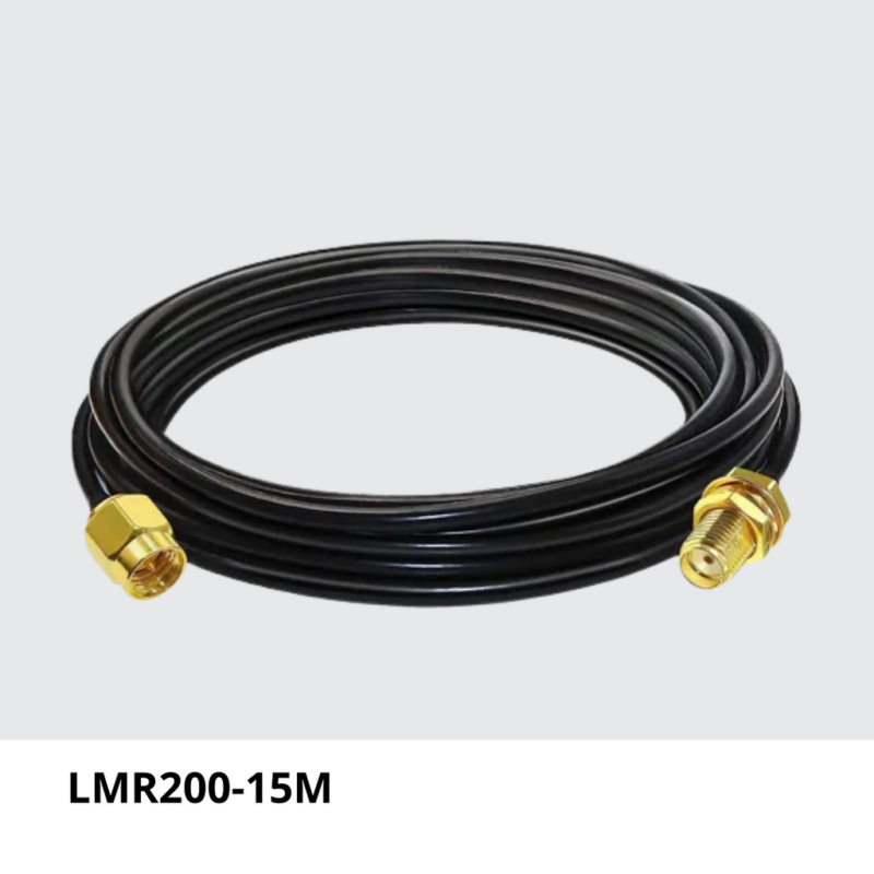 LMR200-15M LMR200 Con conector N o SMA - (para UR4 con antena de 5dBi) o SMA-N macho (para UR4 con antena de 9dBi&12dBi).