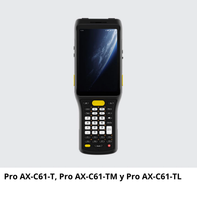 Pro AX-C61-T Computadora Portátil con escáner láser 1D y 2D y diferentes configuraciones de teclado (Pro AX-C61-TM y Pro AX-C61-TL)