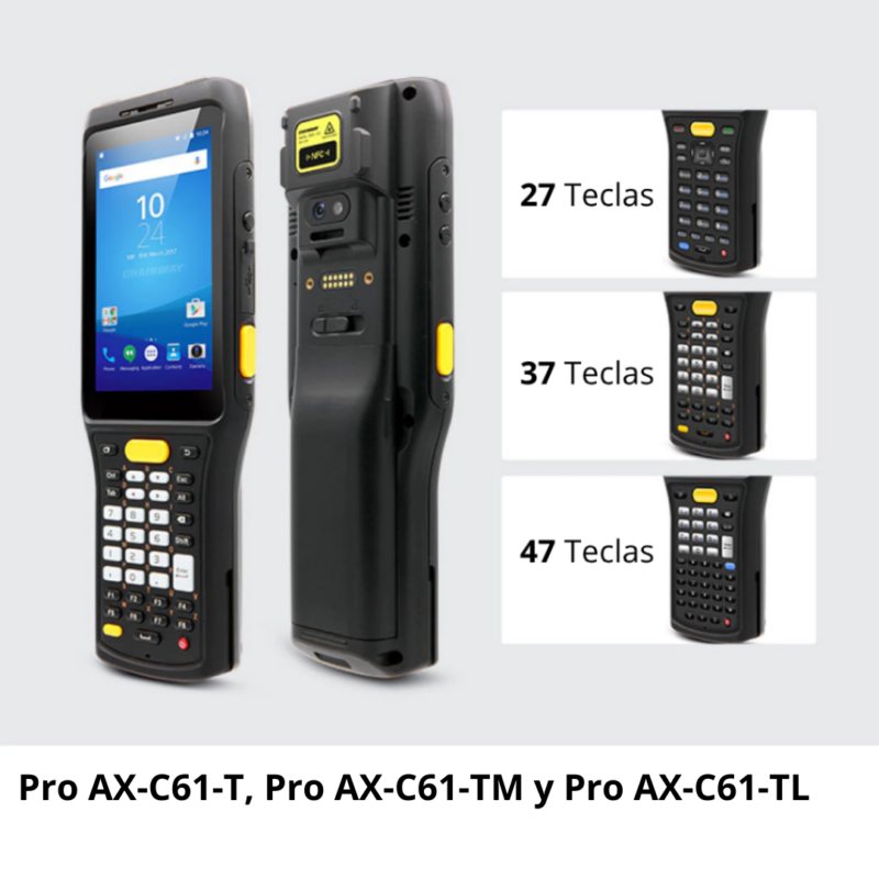 Pro AX-C61-T Computadora Portátil con escáner láser 1D y 2D y diferentes configuraciones de teclado (Pro AX-C61-TM y Pro AX-C61-TL)