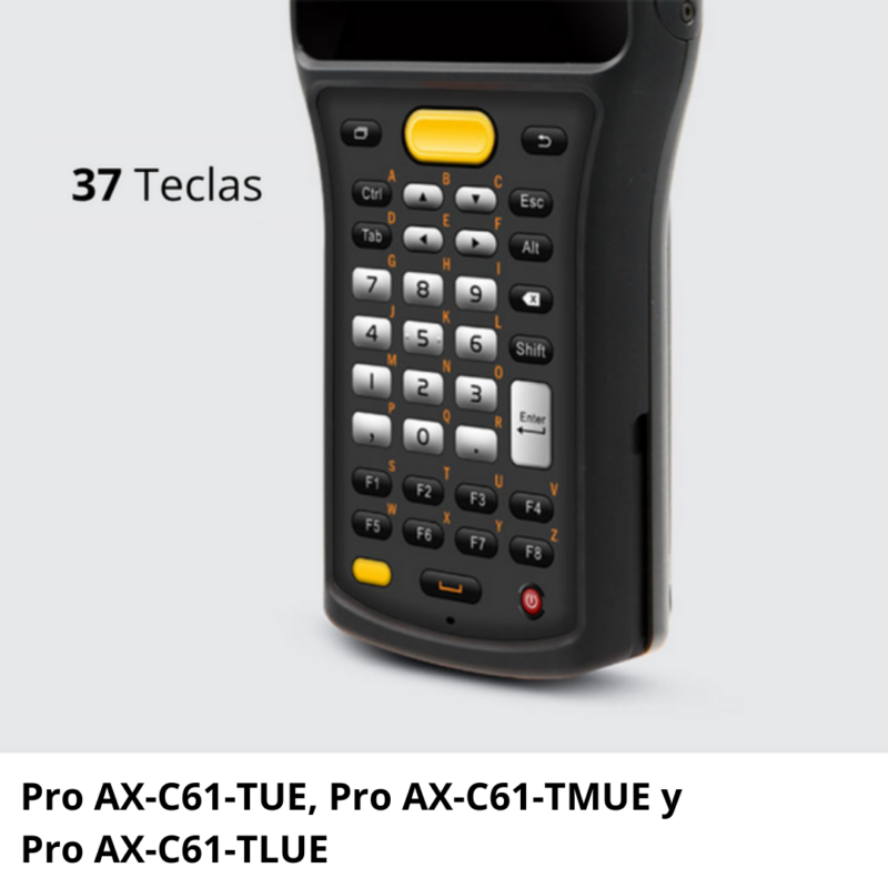 Pro AX-C61-TUE Lector RFID UHF con pistola extraíble y escáner láser 1D y 2D (Pro AX-C61-TUE, Pro AX-C61-TMUE y Pro AX-C61-TLUE)