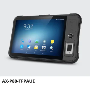 AX-P80-TFPAUE Tablet Industrial con lector UHF RFID, sensor biométrico y escáner laser 1D y 2D