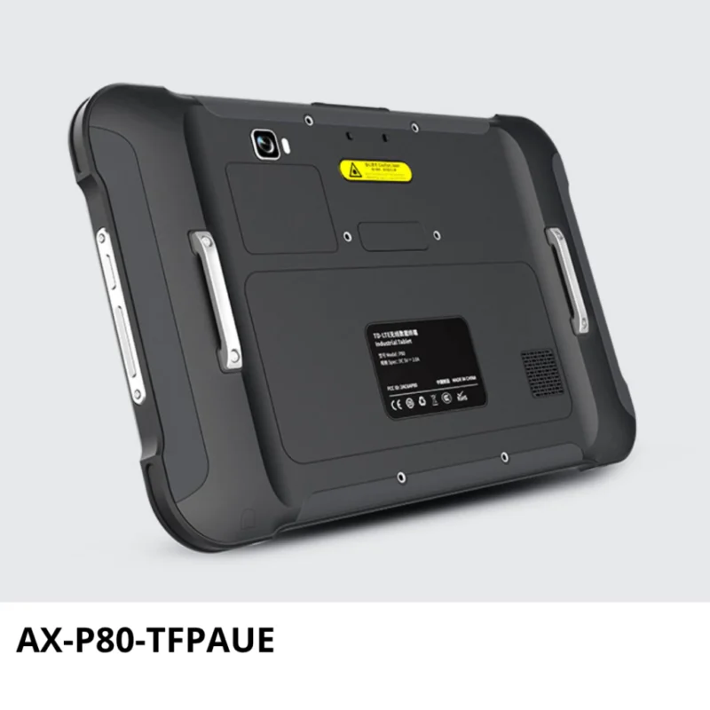 AX-P80-TFPAUE Tablet Industrial con lector UHF RFID, sensor biométrico y escáner laser 1D y 2D