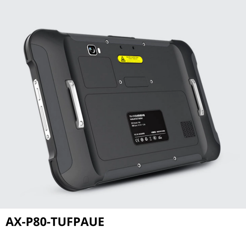 AX-P80-TUFPAUE Tablet Industrial con lector RFID UHF y senesor biométrico y escáner laser 1D y 2D