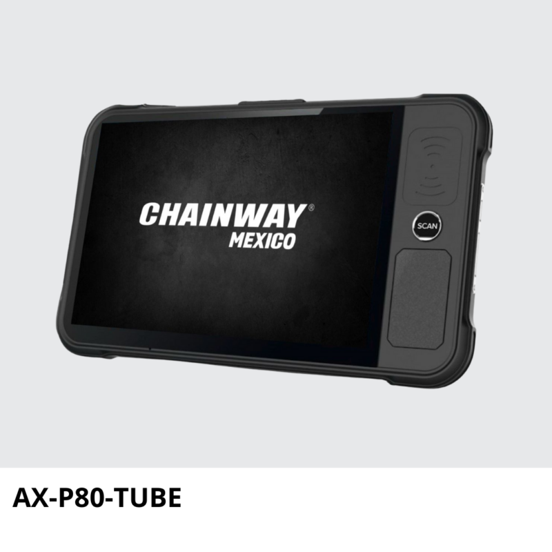 AX-P80-TUBE Tablet Industrial con lector RFID UHF y escáner láser