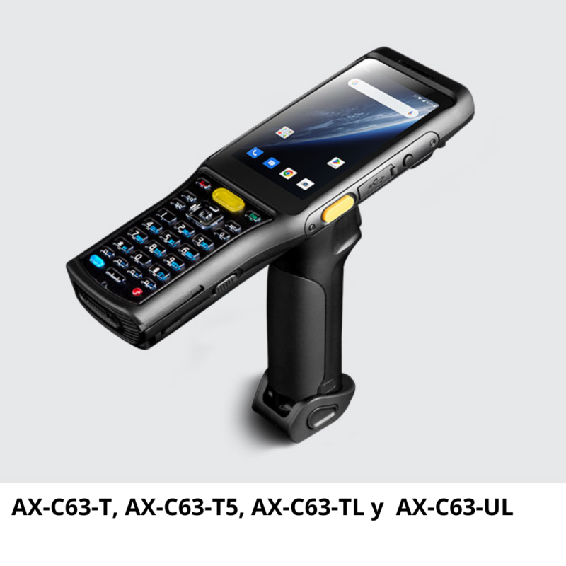 AX-C63-T Computadora Portátil con escáner láser 1D y 2D y diferentes configuraciones de teclado (AX-C63-T5, AX-C63-TL y AX-C63-UL)