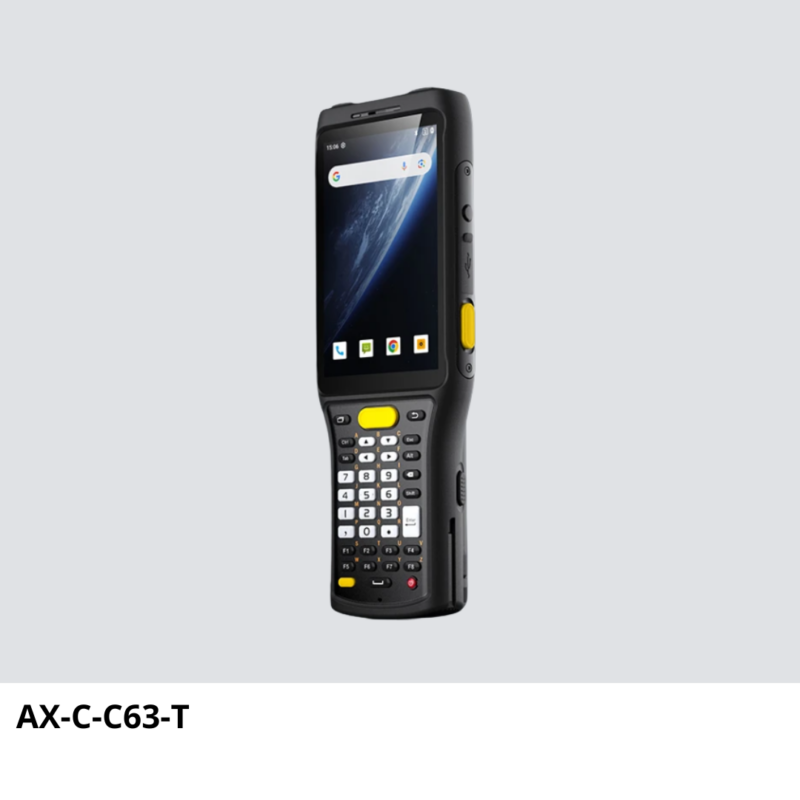 73 AX-C-C63-T Computadora Portátil para ambientes fríos, con escáner láser 1D y 2D y diferentes configuraciones de teclado (AX-C-C63-T5, AX-C-C63-TL y AX-C-C63-UL)
